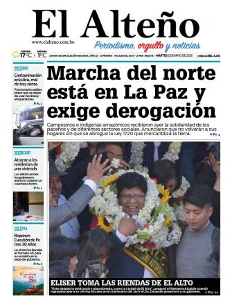 Portada del día de El Alteño 