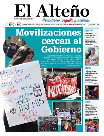 Portada del día de El Alteño 