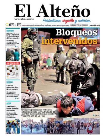 Portada del día de El Alteño 