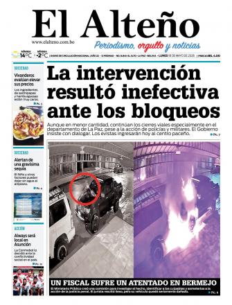 Portada del día de El Alteño 