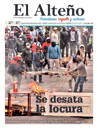 Portada del día de El Alteño 