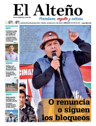Portada del día de El Alteño 