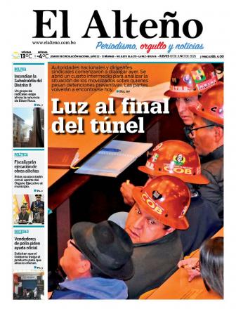 Portada del día de El Alteño 