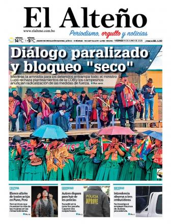 Portada del día de El Alteño 