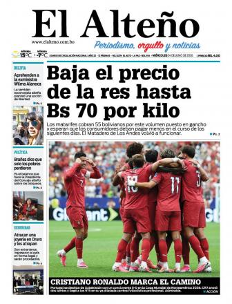 Portada del día de El Alteño 