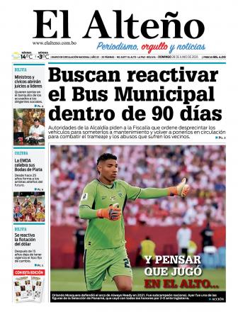 Portada del día de El Alteño 