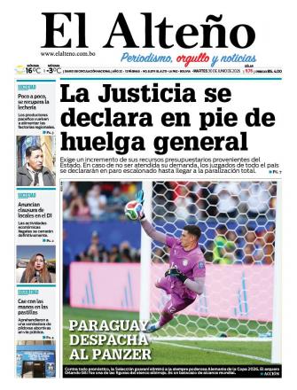 Portada del día de El Alteño 