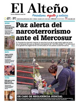 Portada del día de El Alteño 