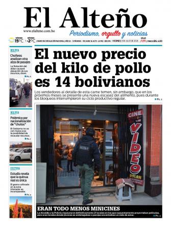 Portada del día de El Alteño 