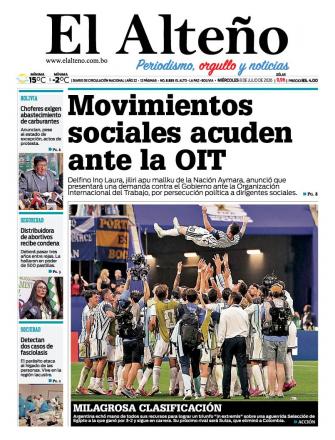 Portada del día de El Alteño 
