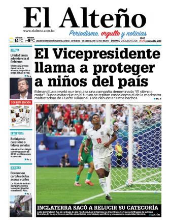 Portada del día de El Alteño 