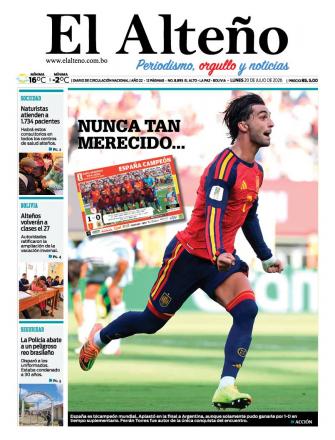 Portada del día de El Alteño 