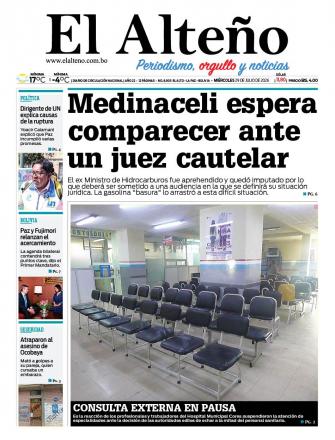 Portada del día de El Alteño 