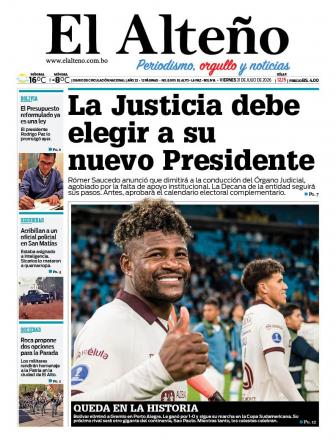 Portada del día de El Alteño 