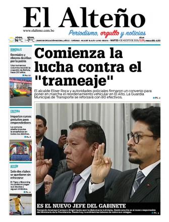 Portada del día de El Alteño 