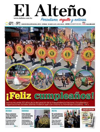 Portada del día de El Alteño 