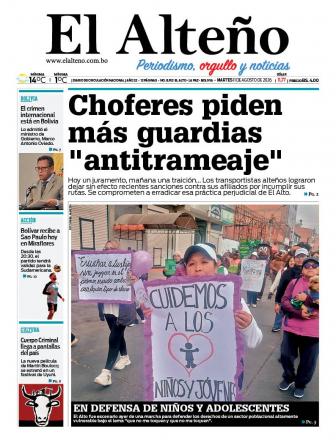 Portada del día de El Alteño 