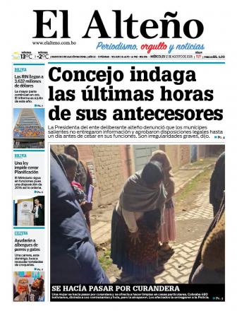 Portada del día de El Alteño 