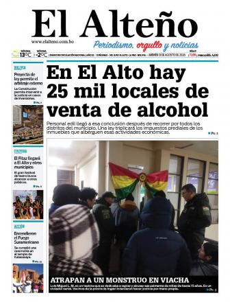 Portada del día de El Alteño 