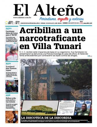 Portada del día de El Alteño 