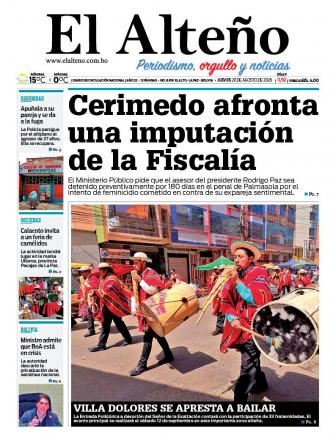 Portada del día de El Alteño 