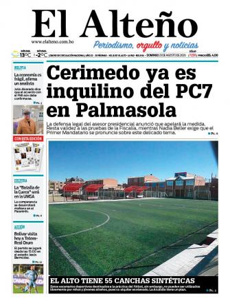 Portada del día de El Alteño 