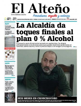 Portada del día de El Alteño 
