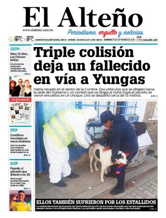 Portada del día de El Alteño 