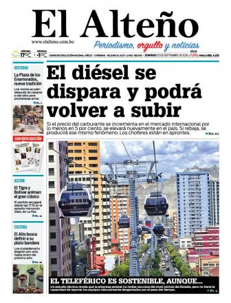 Portada del día de El Alteño 