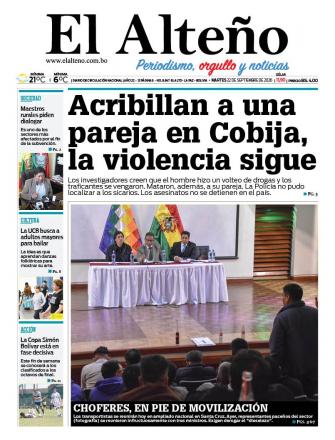 Portada del día de El Alteño 
