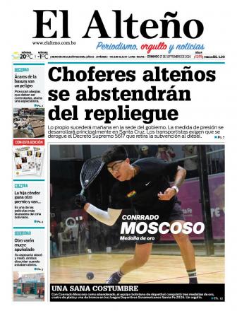Portada del día de El Alteño 