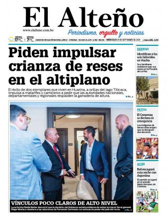 Portada del día de El Alteño 
