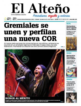 Portada del día de El Alteño 