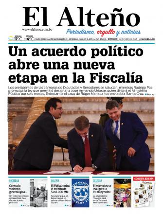 Portada del día de El Alteño 