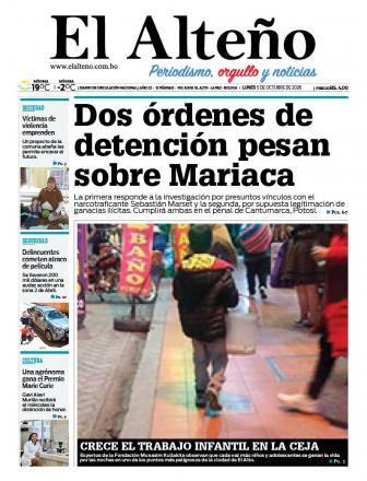 Portada del día de El Alteño 