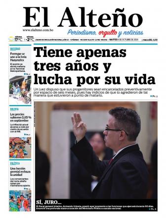 Portada del día de El Alteño 
