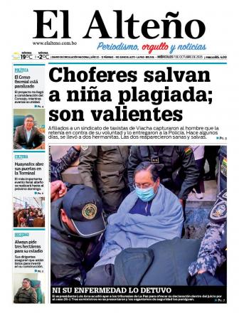 Portada del día de El Alteño 