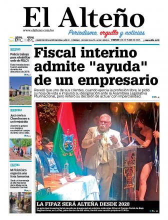 Portada del día de El Alteño 
