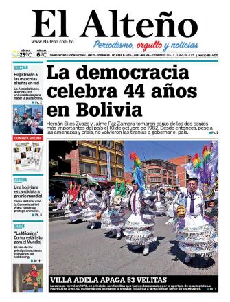 Portada del día de El Alteño 