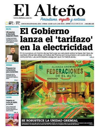 Portada del día de El Alteño 