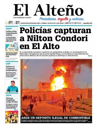 Portada del día de El Alteño 