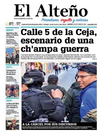 Portada del día de El Alteño 