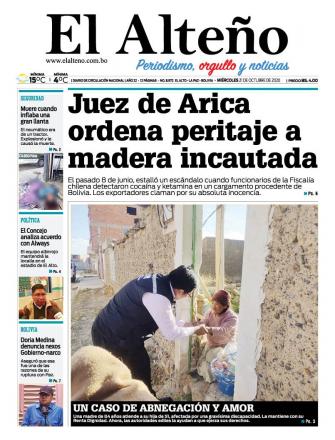 Portada del día de El Alteño 