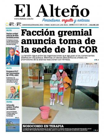 Portada del día de El Alteño 