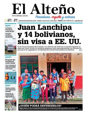 Portada del día de El Alteño 
