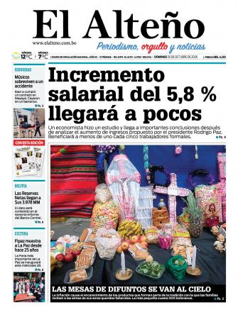 Portada del día de El Alteño 