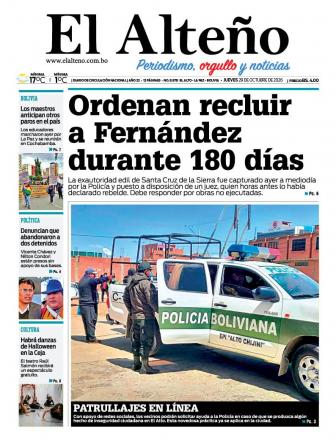 Portada del día de El Alteño 